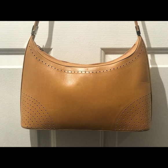 Stuart Weitzman Handbags - Stuart Weitzman Tan Patent Leather Shoulder Bag